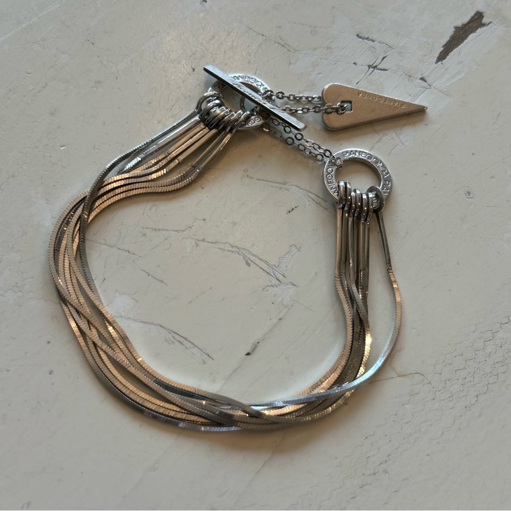 Pianegonda Sterling Silver Multi-Strand Bracelet with heart charm